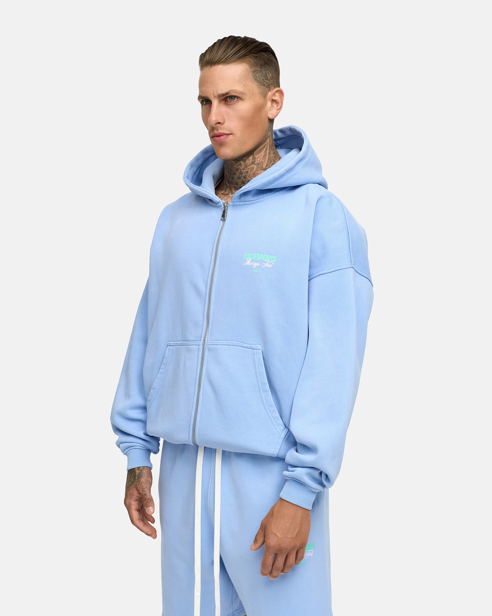 washed aqua blue|men