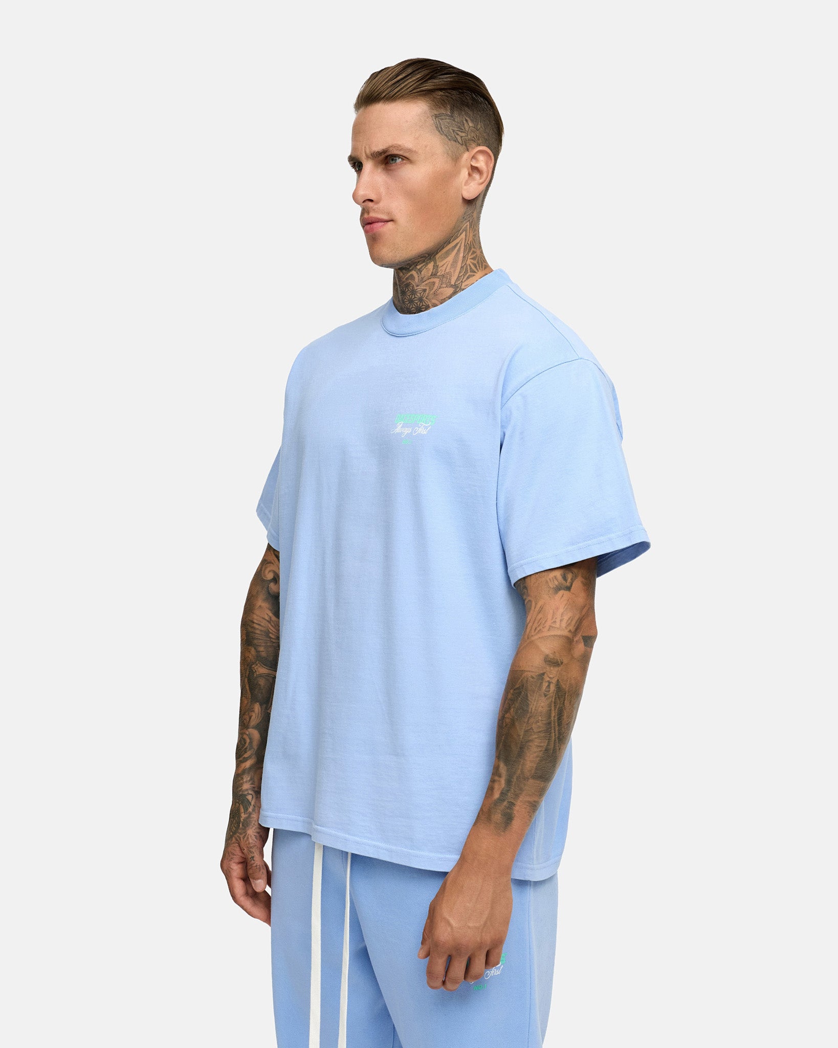 washed aqua blue|men