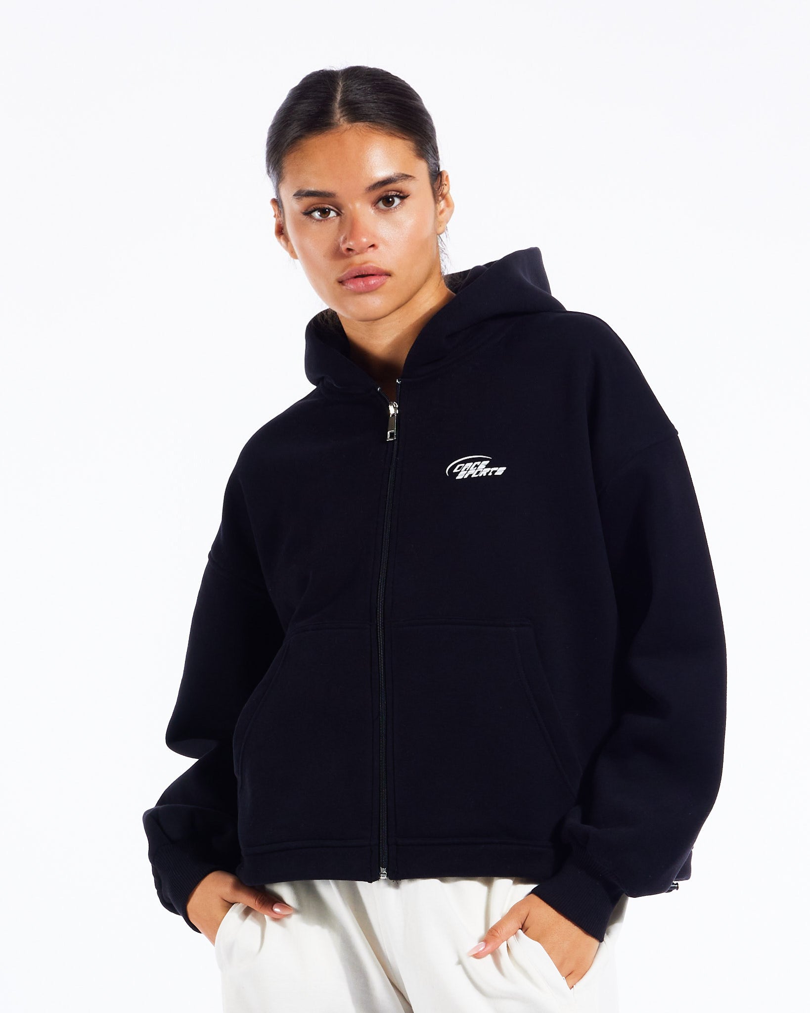 Black zip up jacket women's online