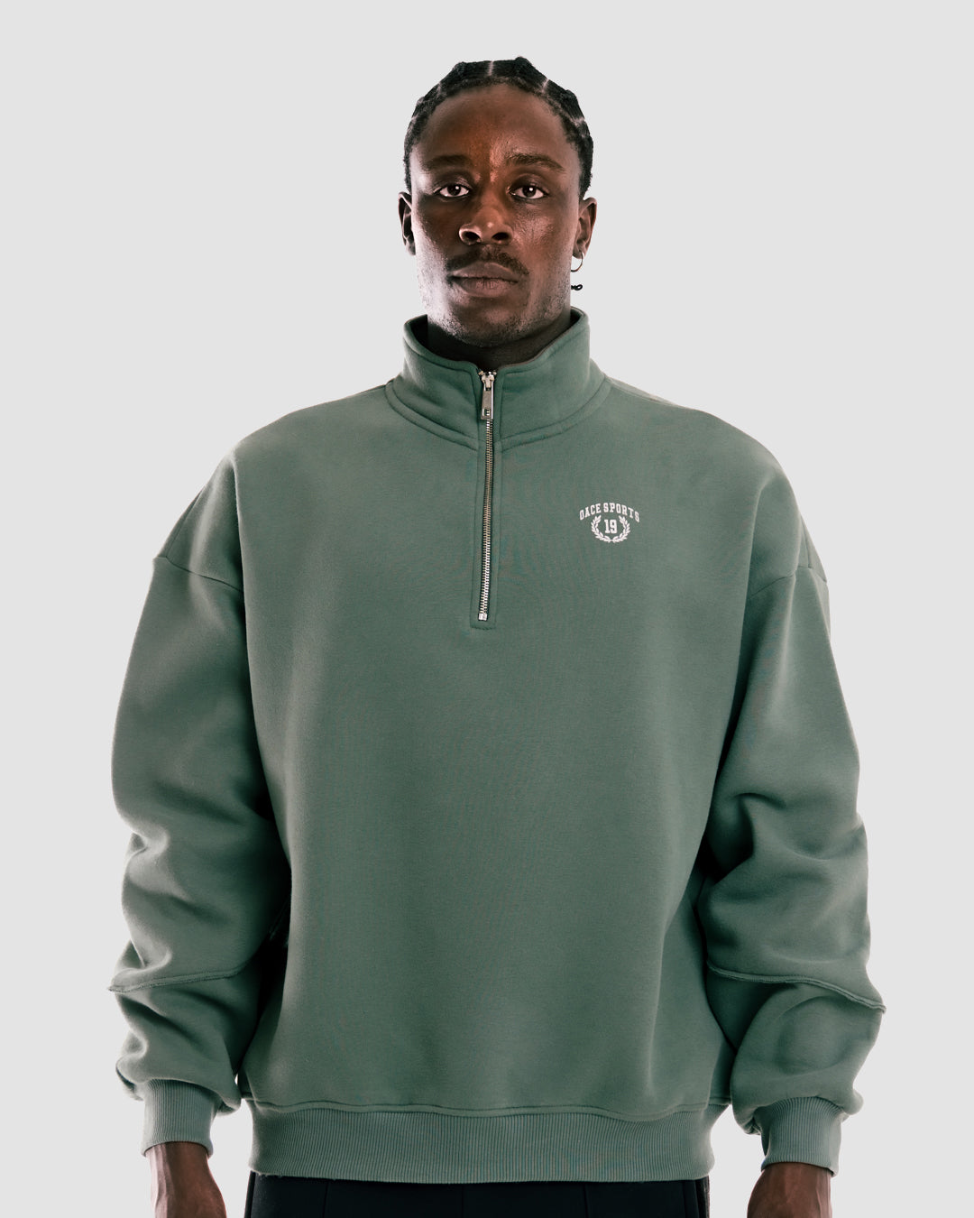 Nostalgia Heavy Halfzip - moss / S